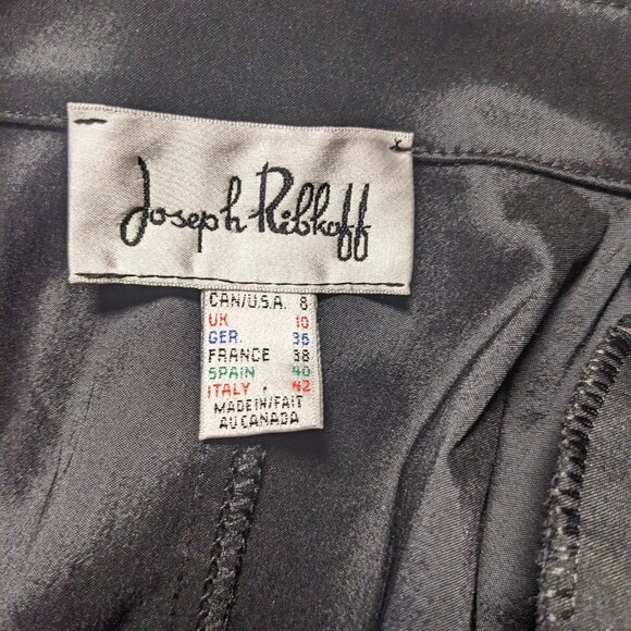 Joseph Ribkoff Long Formal Jacket with Statement Ruffle Collar - Picture 3 of 4